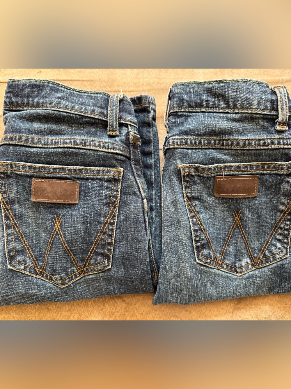 Wrangler Retro Slim Straight Boys Jeans Size 12 Regular Lot of 2 Medium Wash